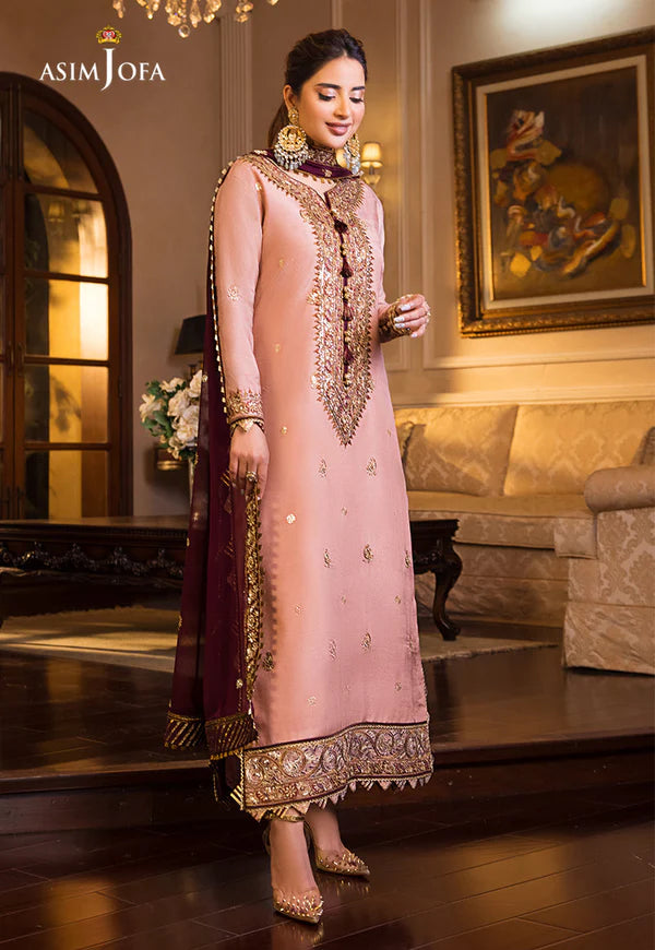 Asim Jofa Pink Chiffon Formal Collection Replica