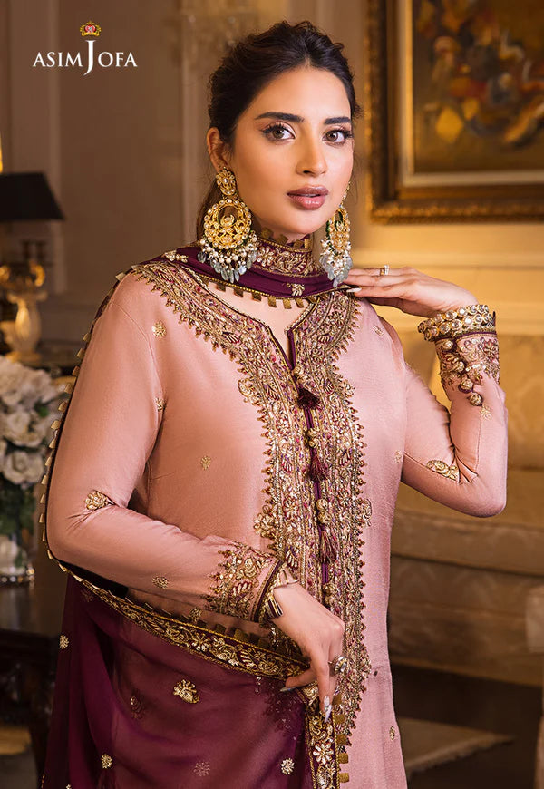 Asim Jofa Pink Chiffon Formal Collection Replica