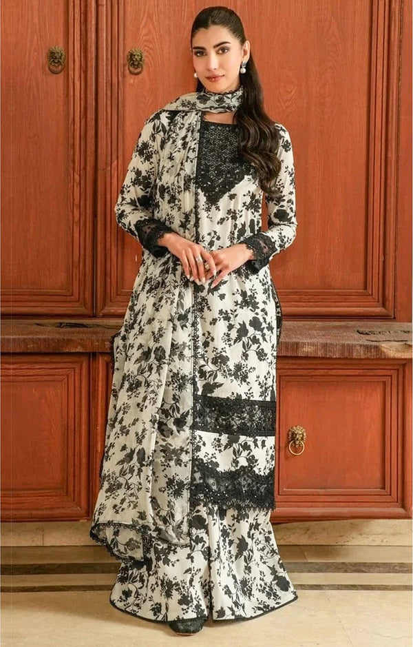 ANEELAS SILK PRINT B & W