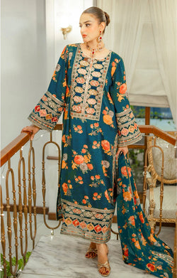 ANEELAS SILK PRINT ZINC
