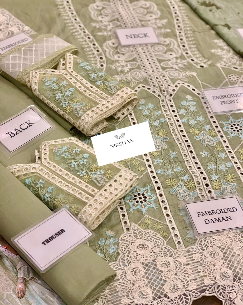 Adan's Libas Pistachio Luxury Lawn Collection Replica