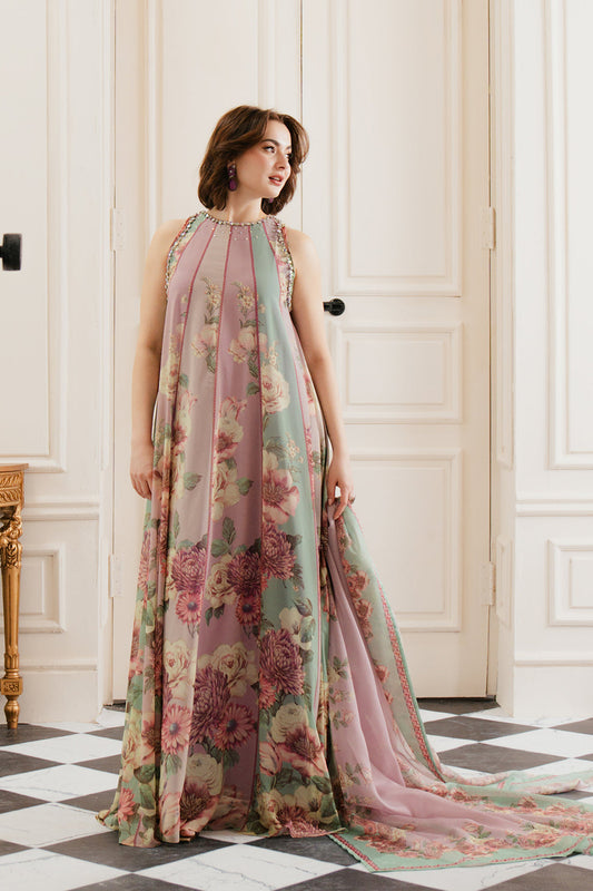 Lulusar Pink Printed Silk Collection Replica