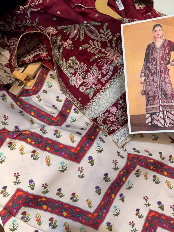 ETHNC SILK KAFTAN 2PC E-1212 STICHED