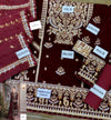 Asim Jofa Maroon Velvet Formal Collection Replica