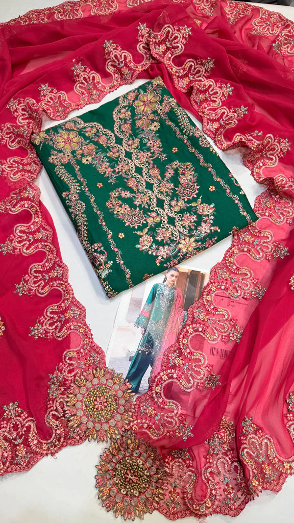 HUSSAIN REHAR Lawn - Riviera (Emerald Green)