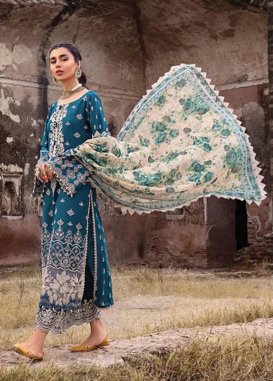 Zainab Chottani Blue Luxury Lawn Chikankari Collection Replica