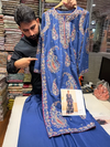 ETHNC KURTA SET 2PC E-623 COBALT