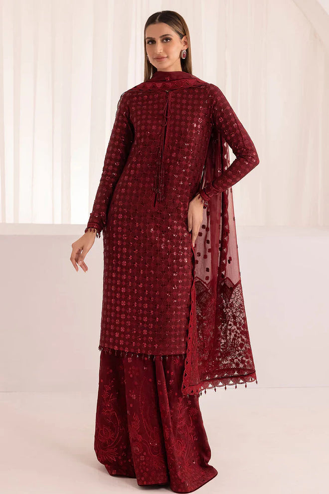 Baroque Red Chiffon Formal Collection Replica