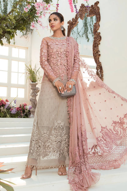 Maria B Pink Chiffon Formal Collection Replica