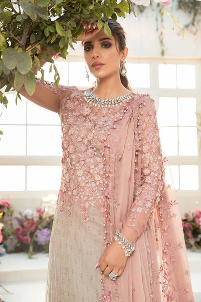 Maria B Pink Chiffon Formal Collection Replica