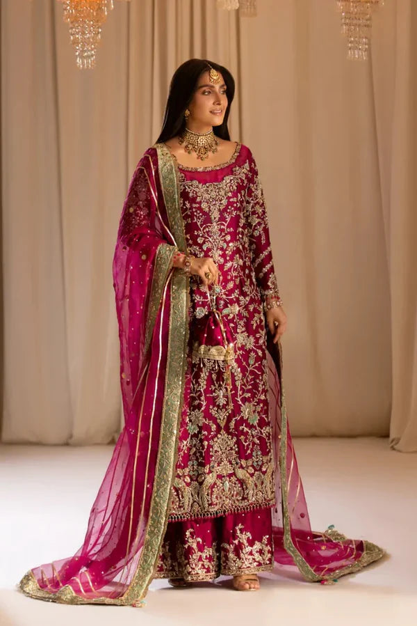TABYA RAW SILK TABEER MAGENTA