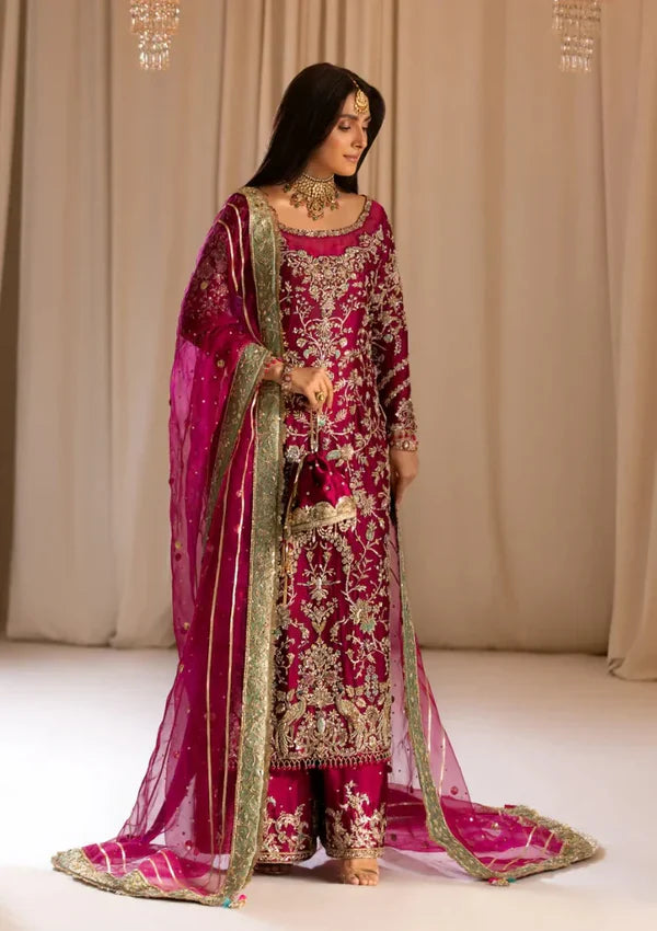 TABYA RAW SILK TABEER MAGENTA