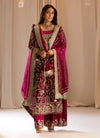 TABYA RAW SILK TABEER SHOCKING PINK