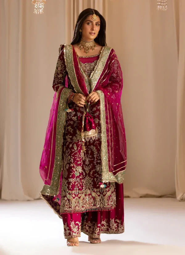 TABYA RAW SILK TABEER MAGENTA
