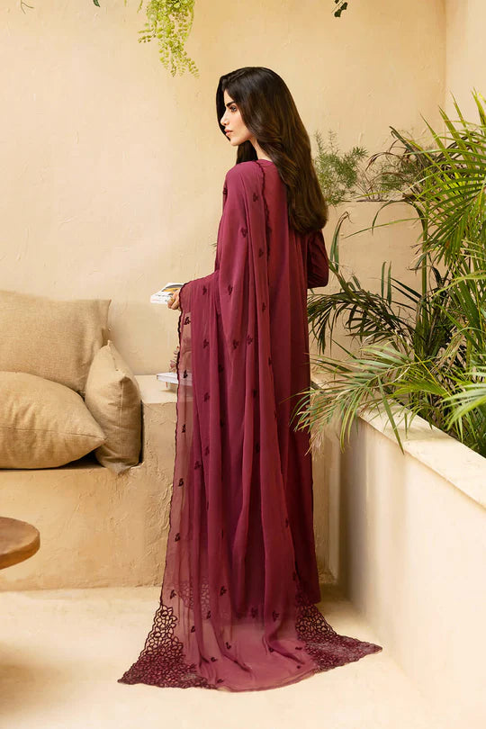 Azure | Maroon - Lawn Collection Replica