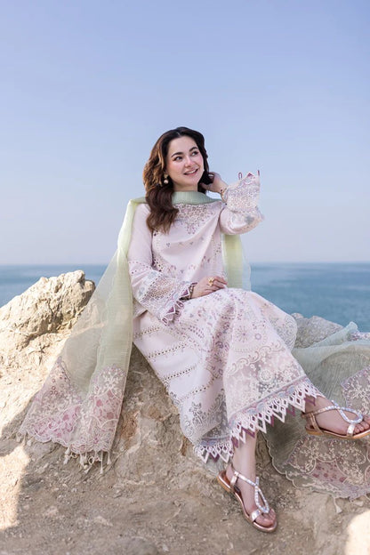 Qalamkar Pink Chikankari Luxury Lawn Collection Replica