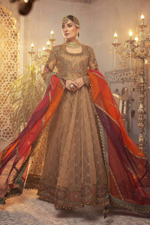 Maria B Brown Organza Bridal Collection Replica