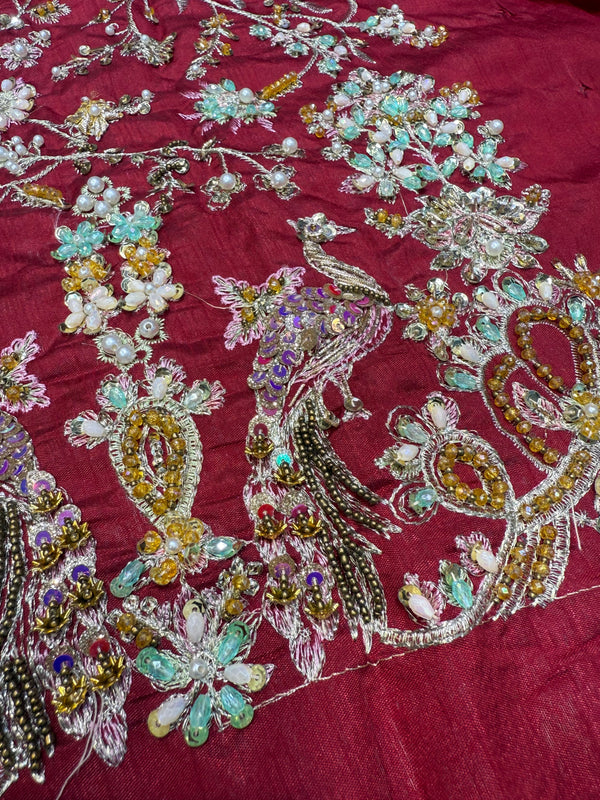 TABYA RAW SILK TABEER MEROON
