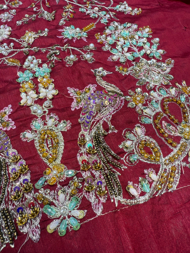 TABYA RAW SILK TABEER MEROON