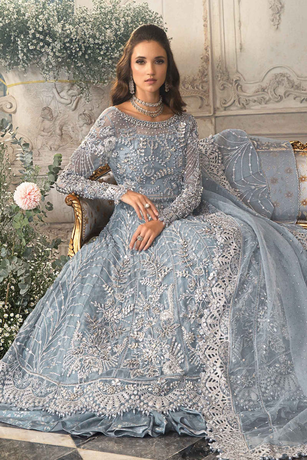 Maria B Net | Sky Blue - Bridal Collection Replica