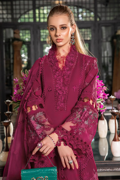 Maria B Maroon Cotton Chikankari Collection Replica