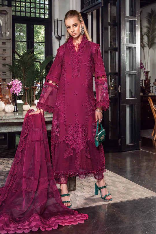 Maria B Maroon Cotton Chikankari Collection Replica