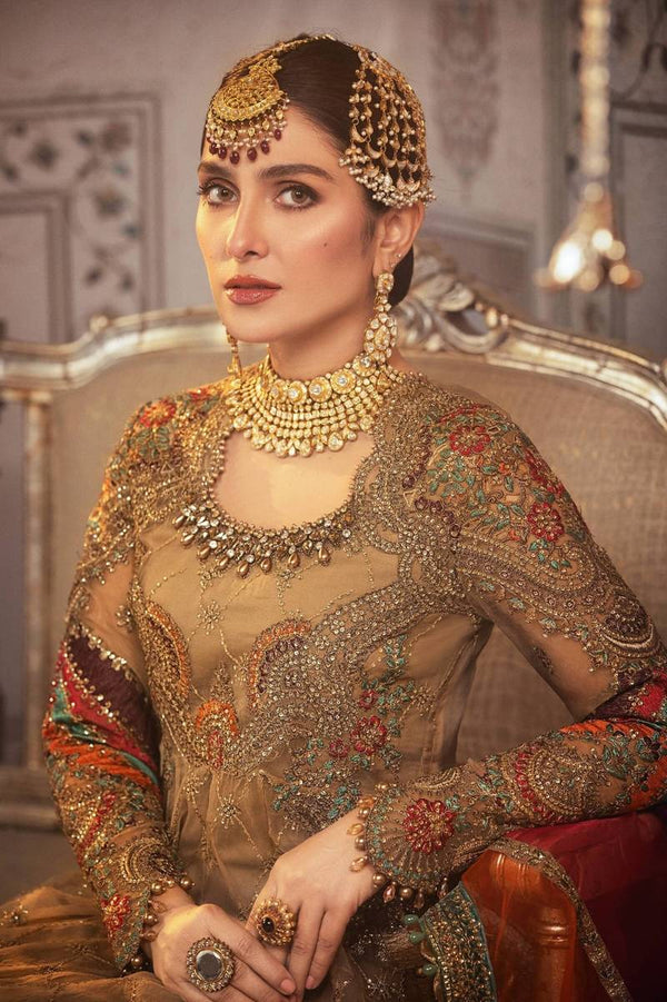 Maria B Brown Organza Bridal Collection Replica