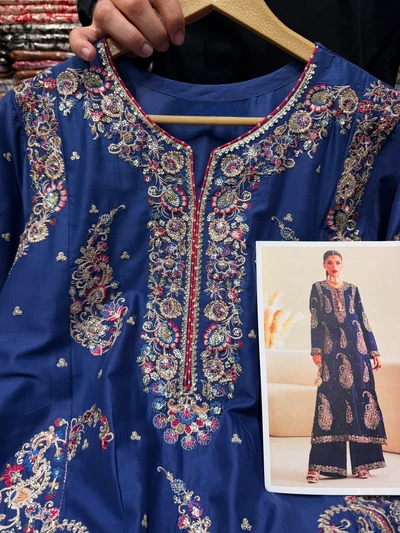 ETHNC KURTA SET 2PC E-623 COBALT