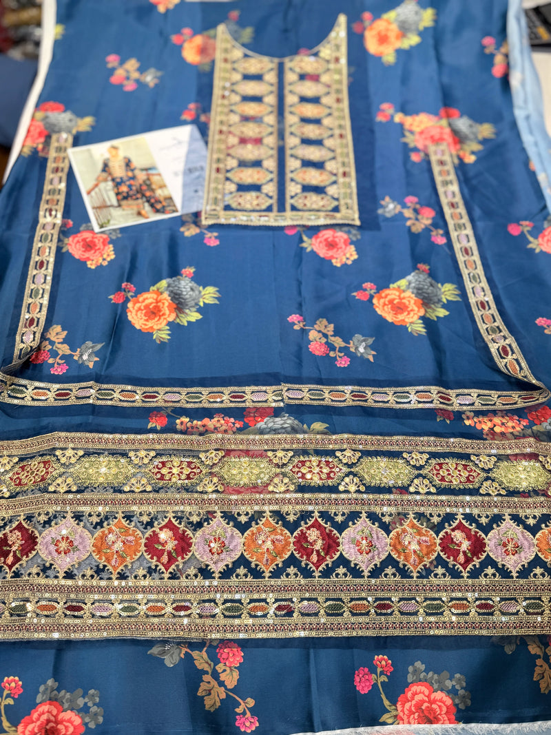 ANEELAS SILK PRINT ZINC