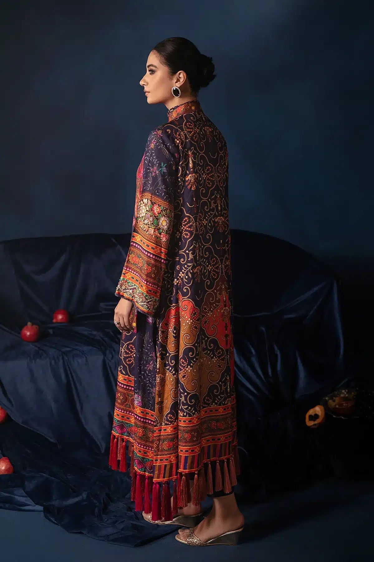 Ammara Khan Red Printed Silk Collection Replica