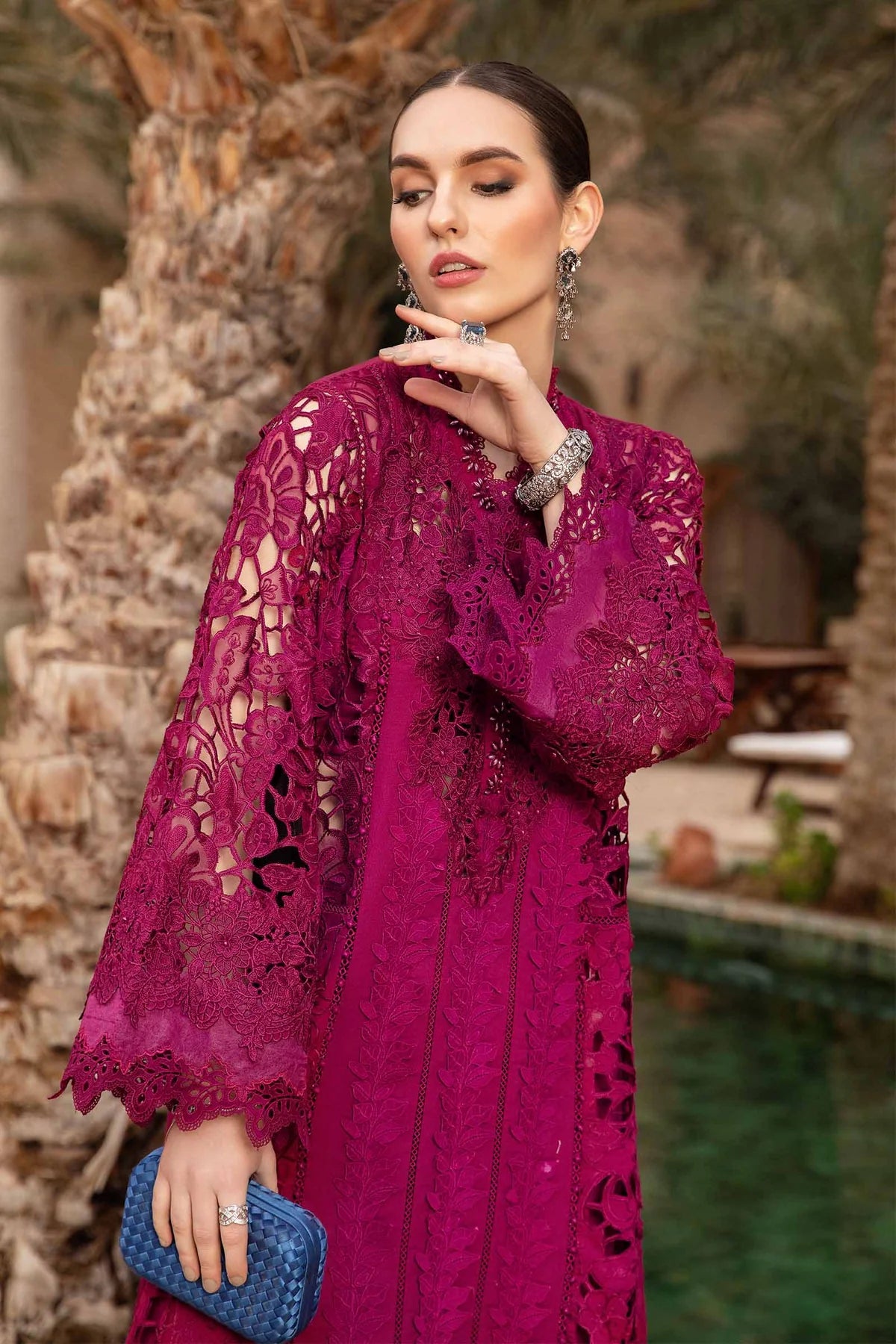 Maria B Maroon Luxury Lawn Collection Replica