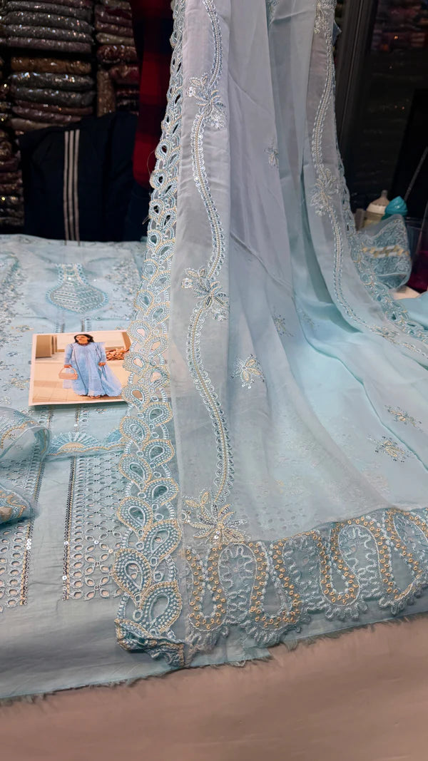 Qalamqar Lawn FK-10-B Zoe (Pastel Blue Edition)