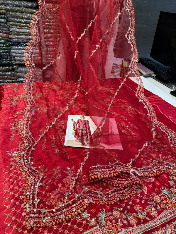 HUSSAIN REHAR JAMALI (3-PC) Maroon