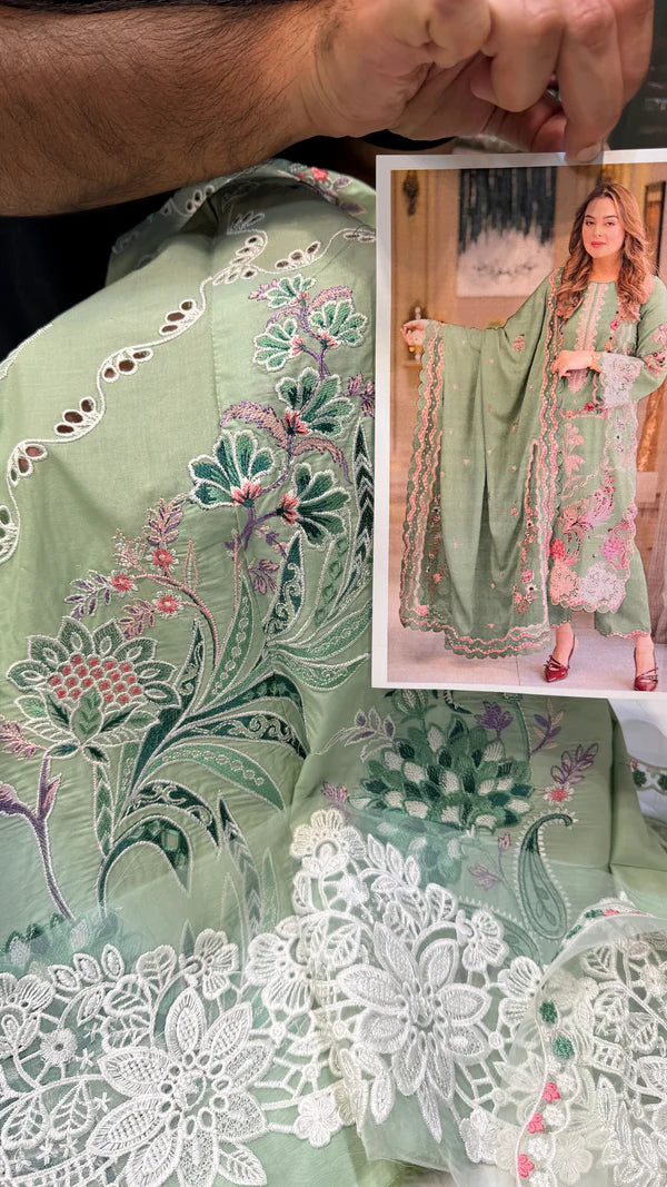Aneelas Lawn Luxe 10 (Pistachio)
