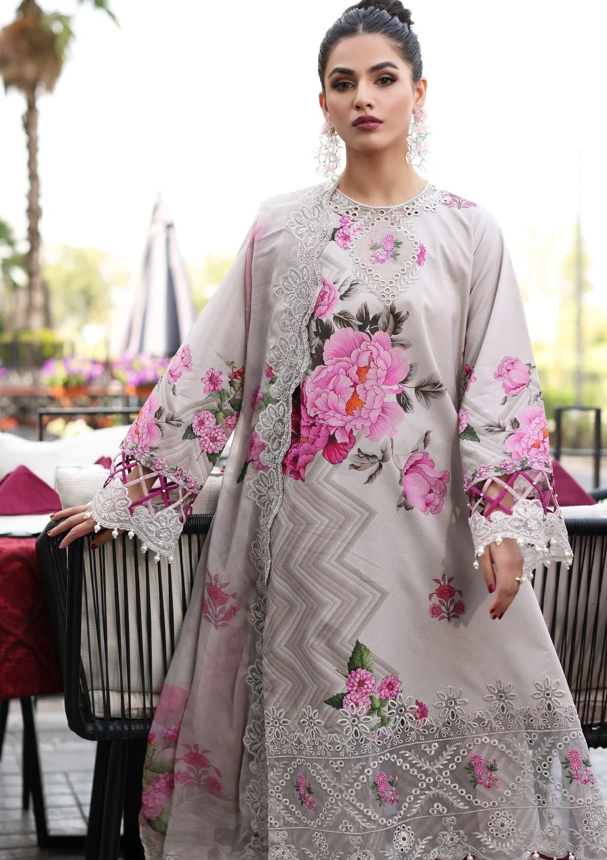 Asifa Nabeel White Digital Printed Silk Collection