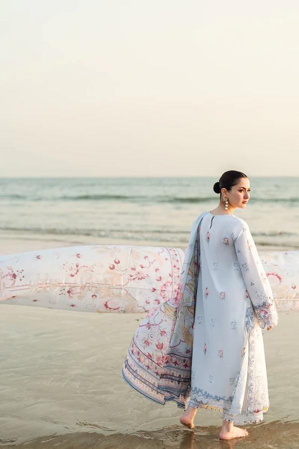 Qalamkar | Sky Blue - Lawn Cotton Chikankari Collection Replica