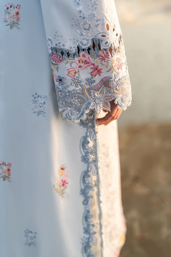 Qalamkar | Sky Blue - Lawn Cotton Chikankari Collection Replica