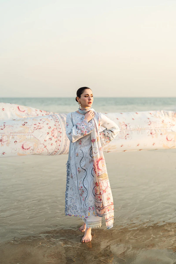 Qalamkar | Sky Blue - Lawn Cotton Chikankari Collection Replica