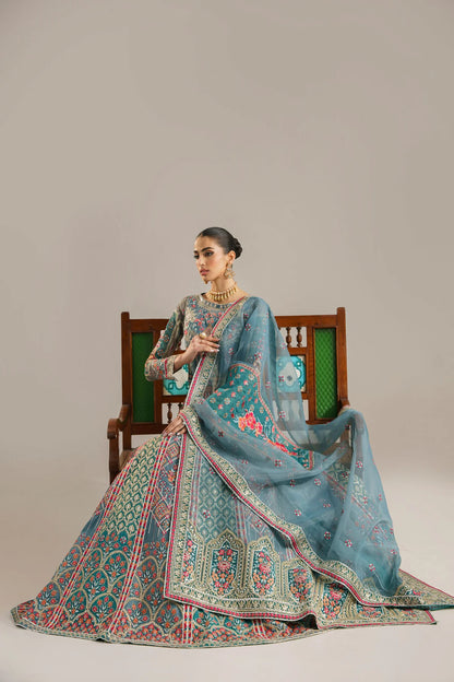 Akbar Aslam Sea Green Lehenga Bridal Collection Replica