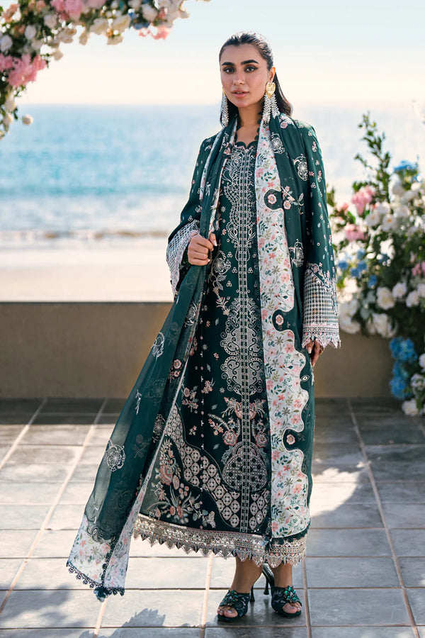 Qalamkar | Dark Green - Lawn Cotton Collection Replica