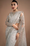 Maria B Silver Exclusive Net Saree Replica