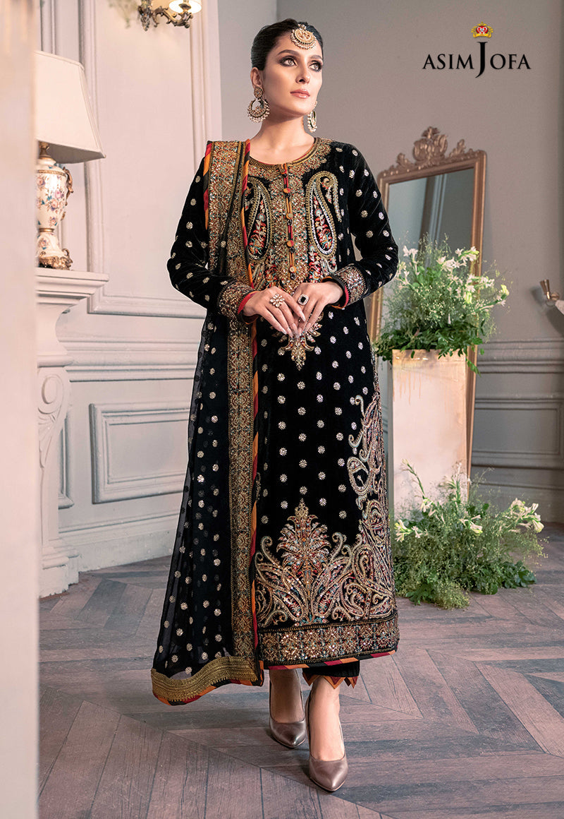 Asim Jofa Blue Velvet Formal Collection Replica