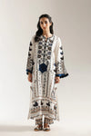 Ethnc | Rozana Collection 25 | BEIGE AND BLACK EMBROIDERED KHADDAR