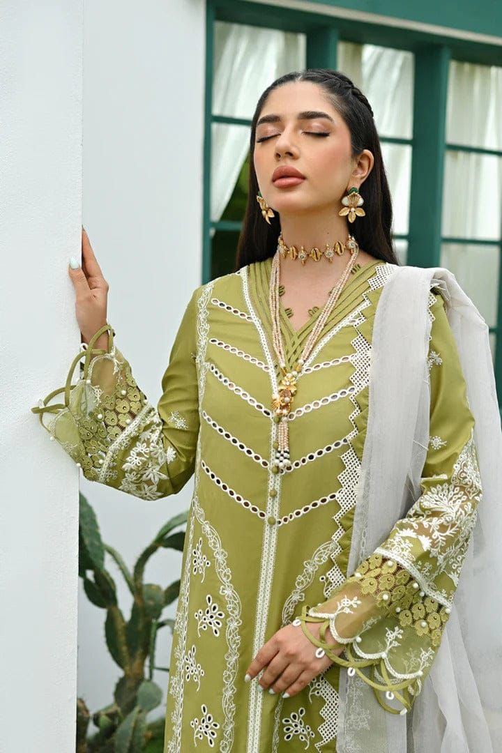 Qalamkar Pistachio Luxury Lawn Collection Replica