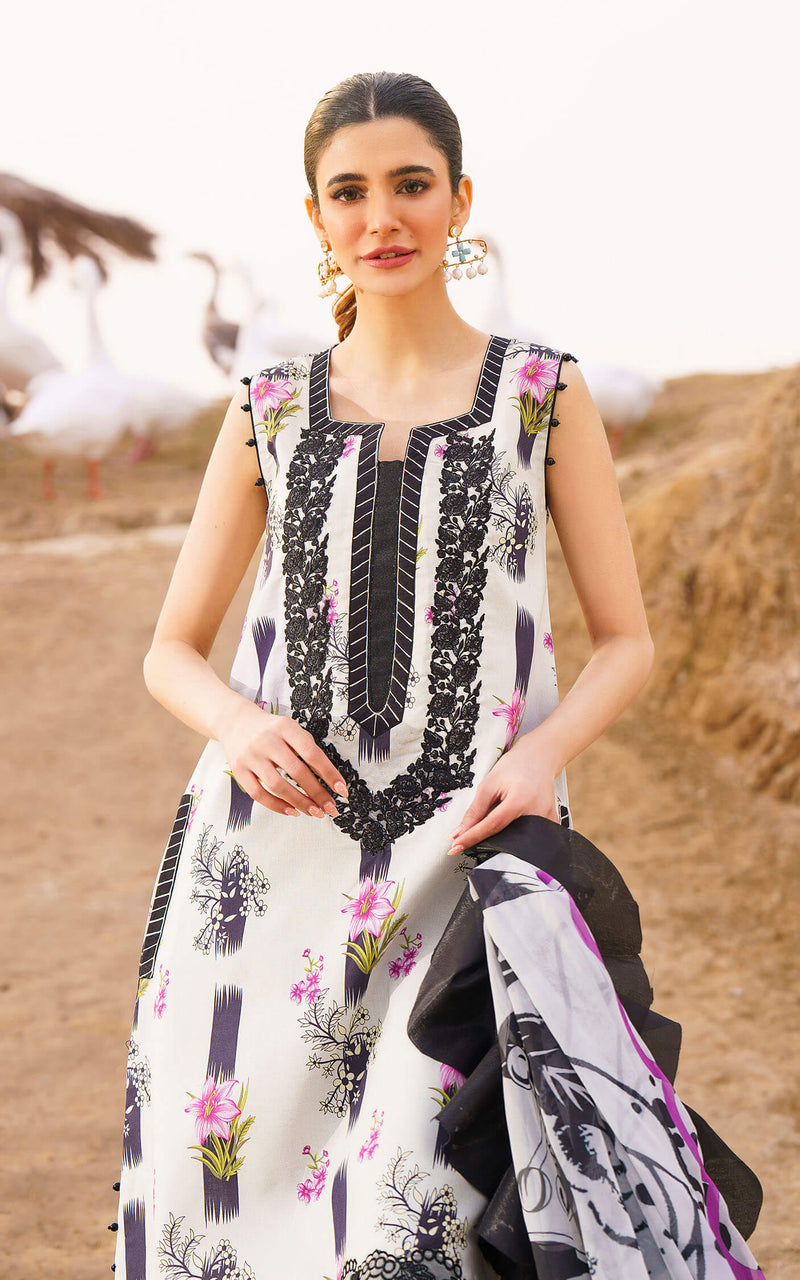 Asifa & Nabeel | Black & White - Digital Printed Embroidered Collection Replica