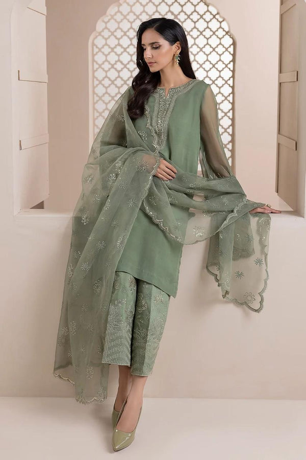 Baroque Pistachio Organza Formal Collection Replica