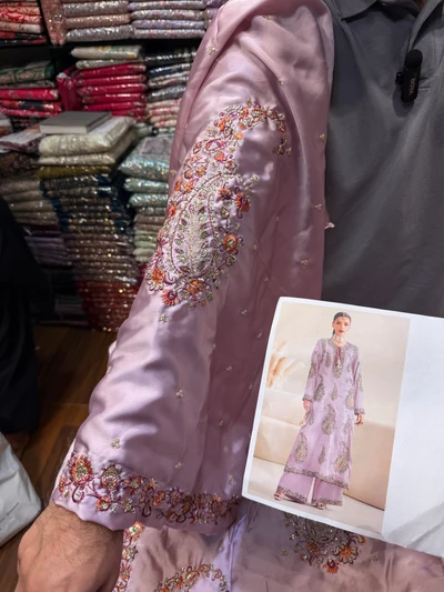 ETHNC SILK E-623 KAFTAN 2PC UNSTICHED