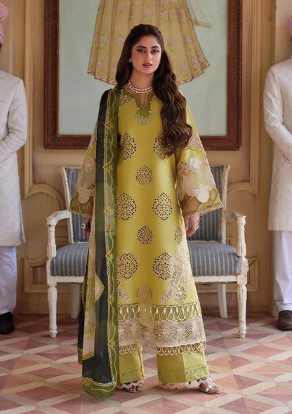 Elaf Yellow Chikankari Lawn Collection Replica