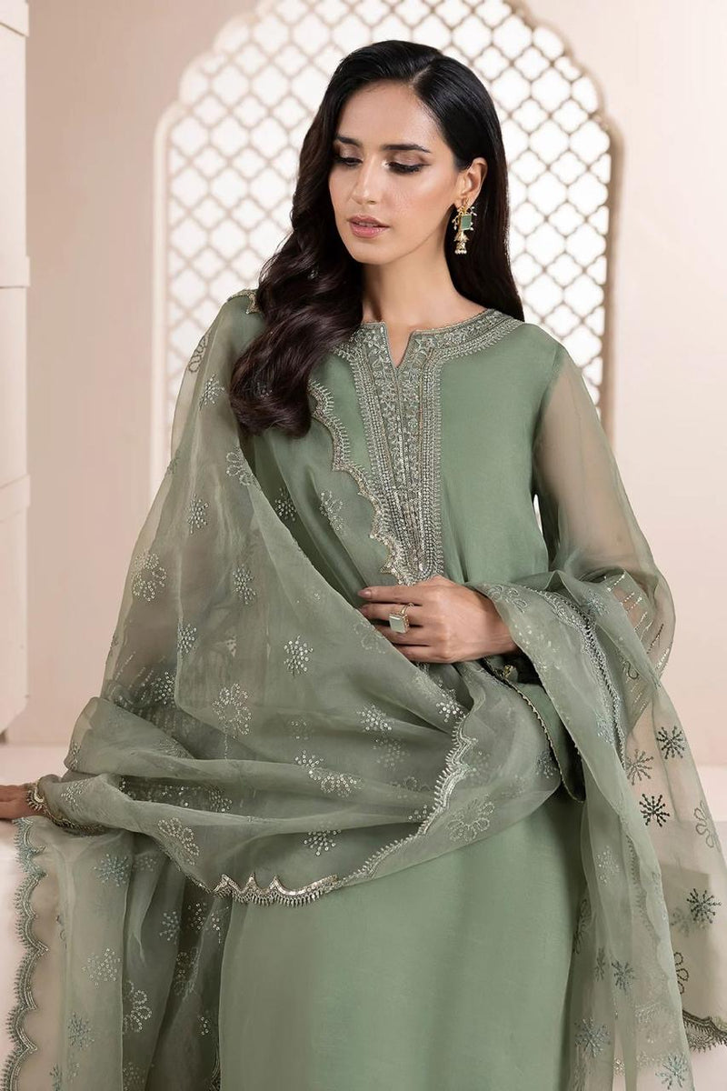 Baroque Pistachio Organza Formal Collection Replica