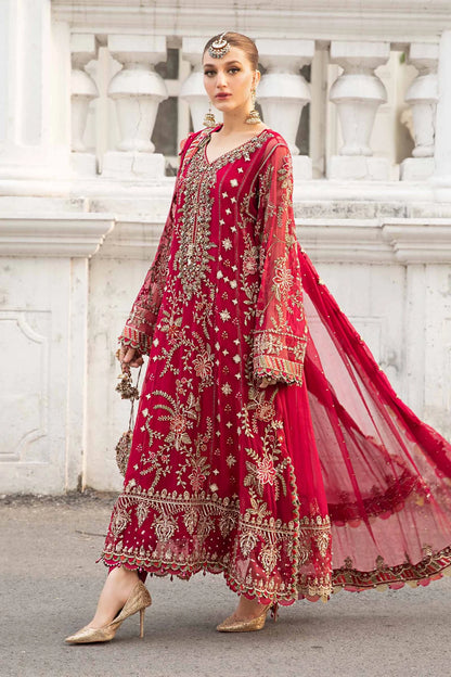 Maria B Red Chiffon Formal Collection Replica